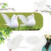 Simulation Foam Dove 3D Embedded Eyes Real Feather Attachment Spreading Wings Adorable Photograph Prop Peace Dove