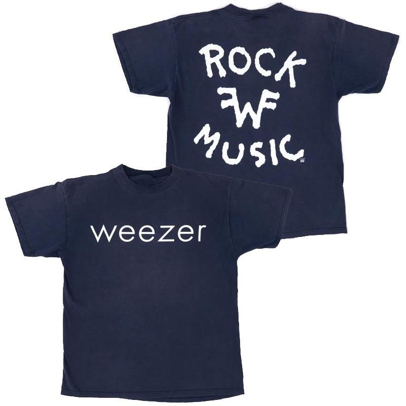 Weezers Alternative Rock Band  Simple and Elegant American Vintage Shortsleeved Tshirt with English Letters