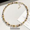 Handmade Necklace Beaded Sweater Chain Vintage Caramel Necklace  Jewelry Gift