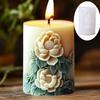 DIY Peony Flower Relief Cylindrical Candle Silicone Mold Rose Relief Resin Mould Flower Plant Mother's Day Gift Gypsum Molds