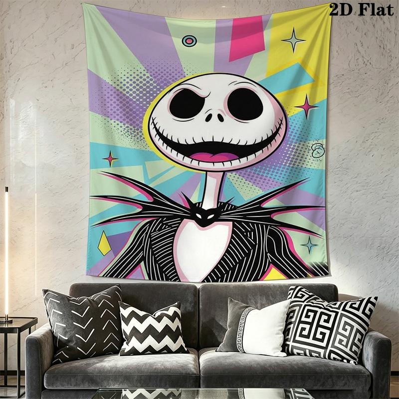 Jack Skellington'S Spooky Adventure Tapestry Background Cloth Wallmounted Wall Decoration Soft Background Wall Hanging Cloth