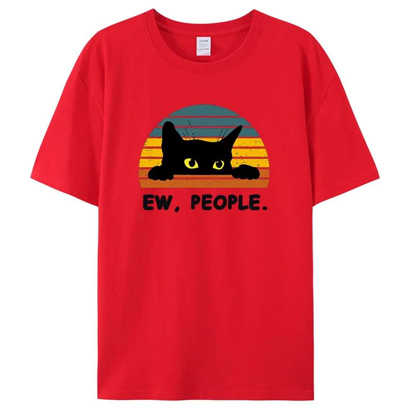 2025 Cozy Cat Men Printed TShirt High Quality Printed Anime Cotton Tees Shirts Funny Casual Wear for Women Tshirt Unisex