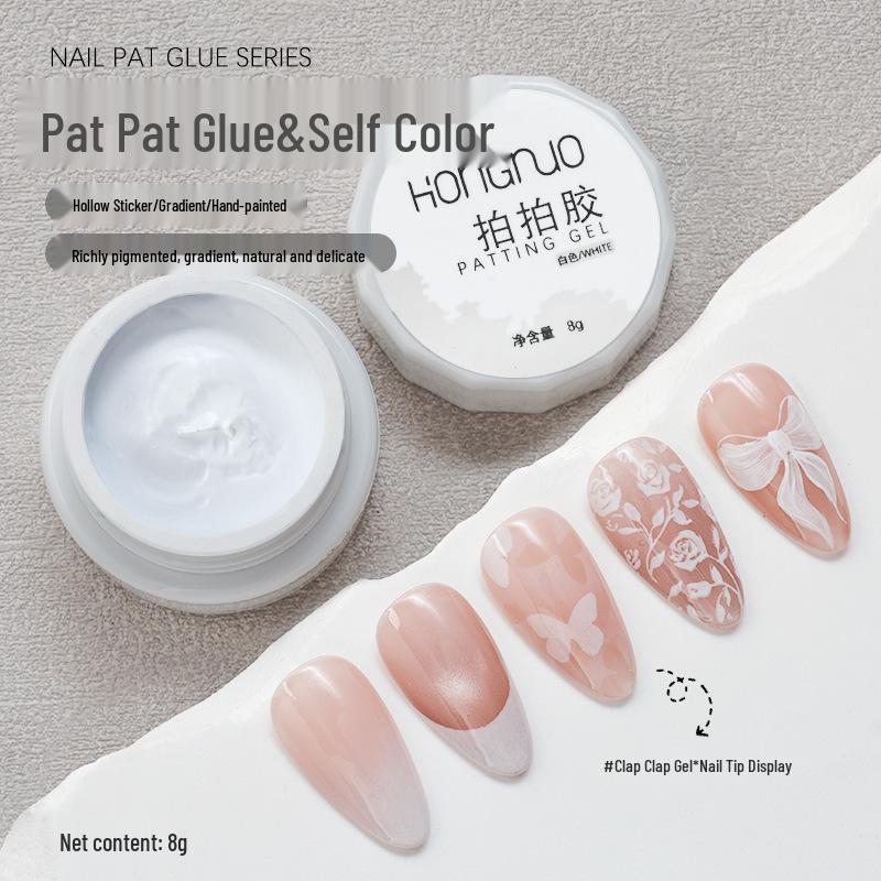 

HONGNUO Blush White Gradient Nail Art Gel Polish - High Coverage & Free Edge