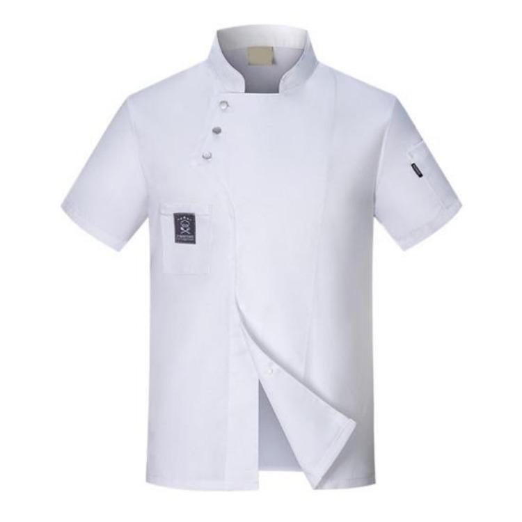 Plus Size Chef Uniform Breathable Kitchen Cooking Top Hotel Canteen Clothes with Buckle