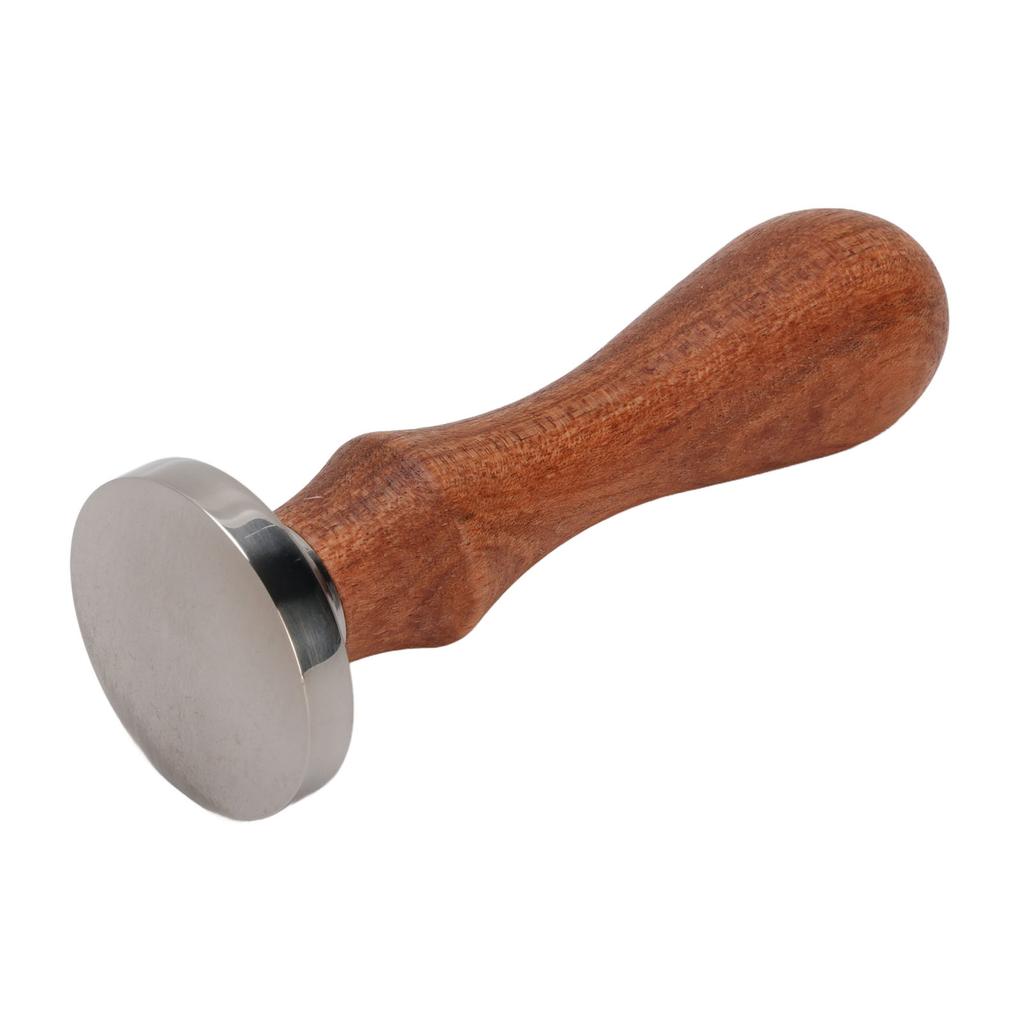 Coffee Tamper 30mm Stainless Steel Coffee Ground Press Tool with Wooden Handle for Cafe Home