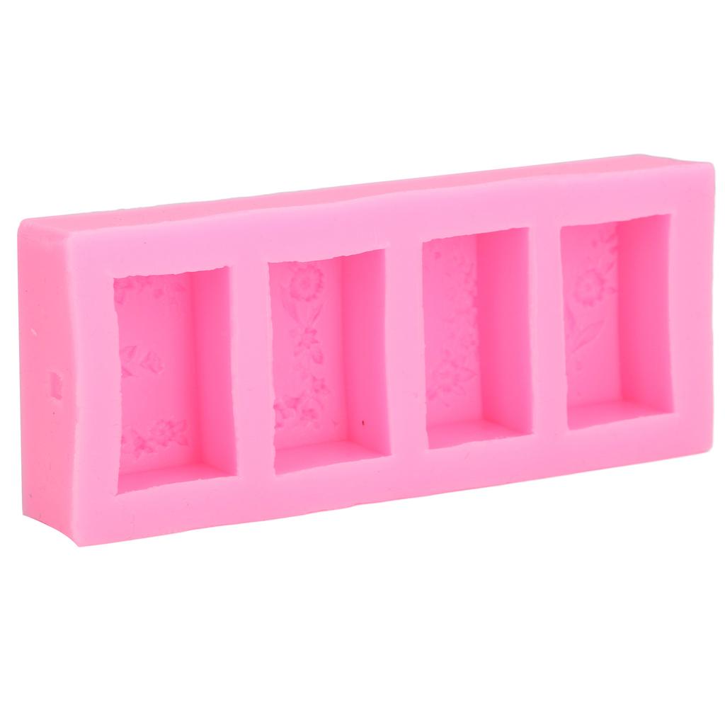 Silikonform Fyra Blomma Sockerrör Silikon Tvål Fondant Tårta Gelé Pudding Form Dekoration