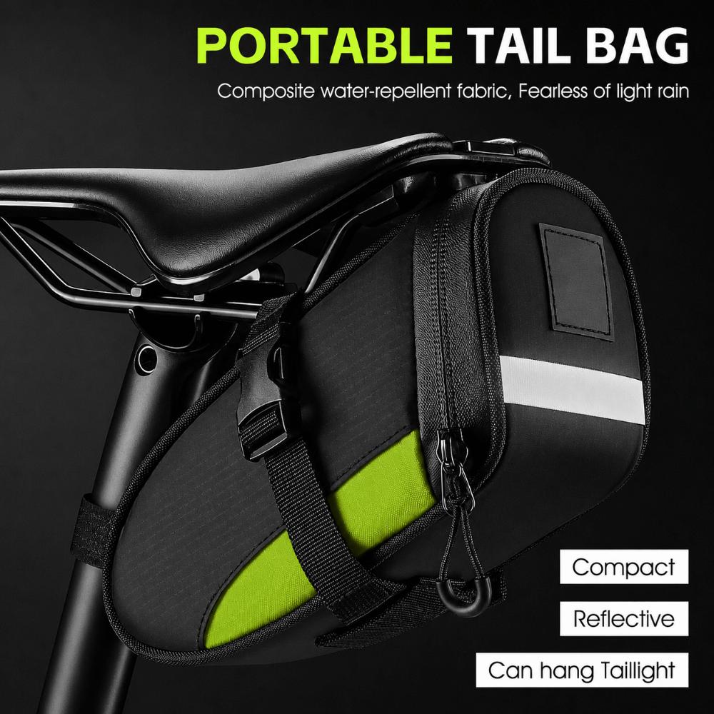 1.2L Capacity Cycling Tail Bag Waterproof Cycle Storage Bag Bike Saddle Bag  Under Seat Storage