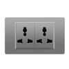 118 Type Switch Six-Hole Gray Wall Socket with Type-C 20W, Thai Style & PC Panel, Taiwan Socket