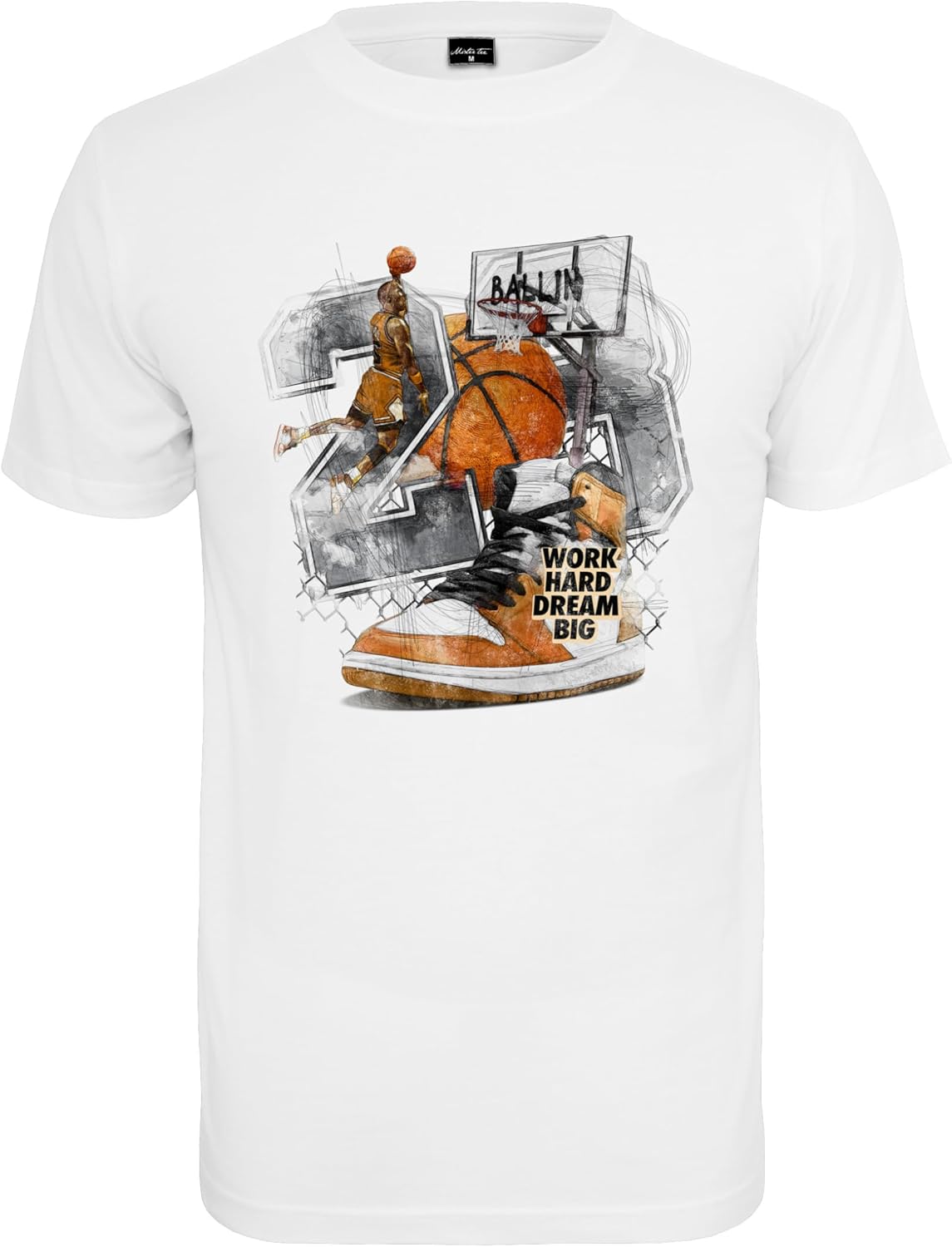 Mister Tee Mans T-Shirt Vintage Ballin Print Design 100% Cotton M S разноцветный