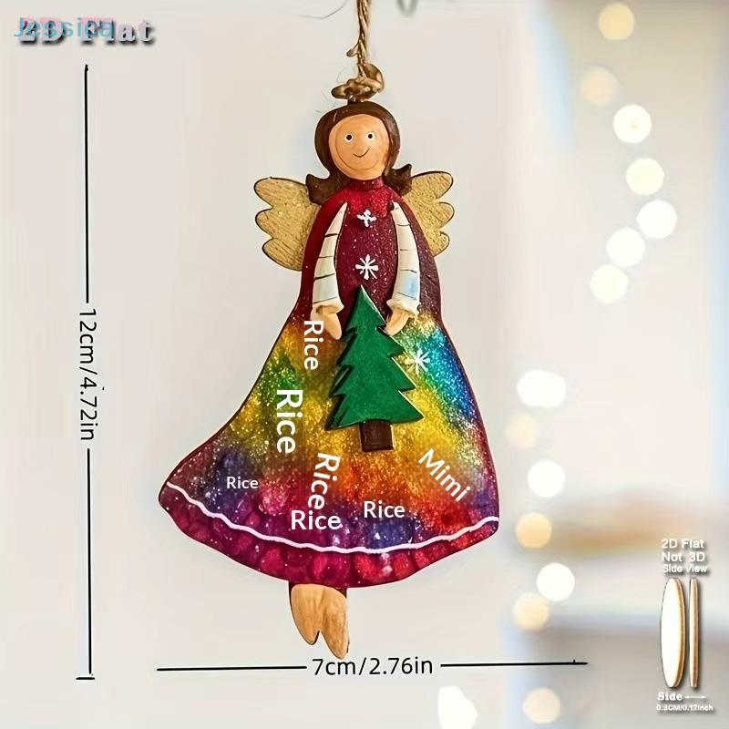 Vintage Style Angel Ornaments Set - 4Pcs Decorative Hanging Angel Figurines For Christmas Treehome Wall Holiday Decor