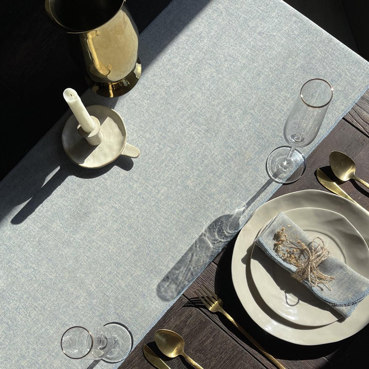 

Кроссовки Sertex Home синего цвета с льняной текстурой