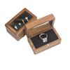 Magnetic Cover Square Rings Holder 4 Slots Jewelry Ring Holder Black Walnut Cufflinks Box  Wedding