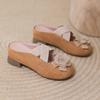 Small Inner Height Increase Bag Head Half Slippers Women's 2025 New Summer Wear a Pedal Sandals Mary Jane Single Shoes