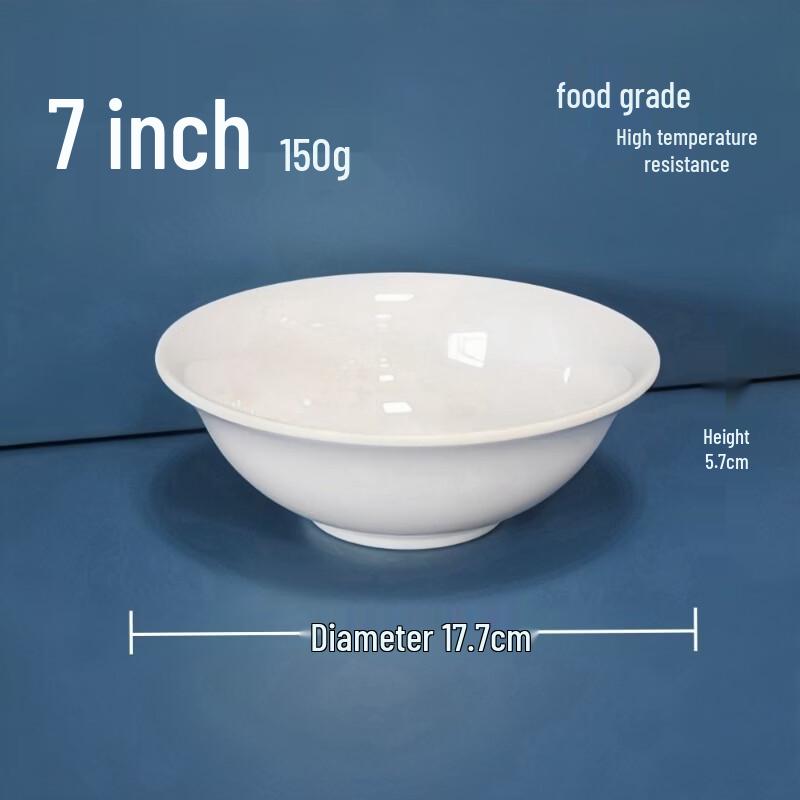 

777 White Melamine 7-inch Round Bowl