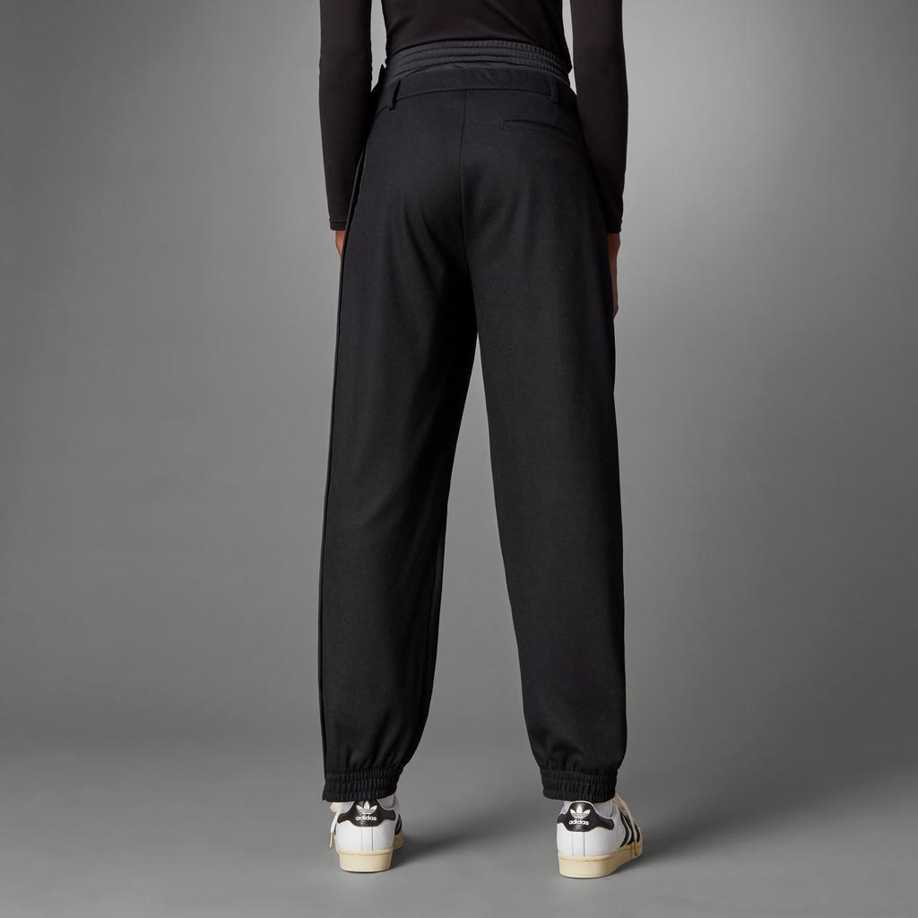 adidas Originals Casual Fashion Side Button Drawstring Knitted Sports Pants Women Bottoms Black H22795