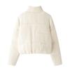 Womens Knit Wool-Blend Thick Jacket Casual Stand Collar Zipper Coat Style