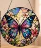Butterfly Acrylic Flat Puzzle Sun Catcher Hanging Decoration Window Ornament with Chain for Indoor Outdoor Use