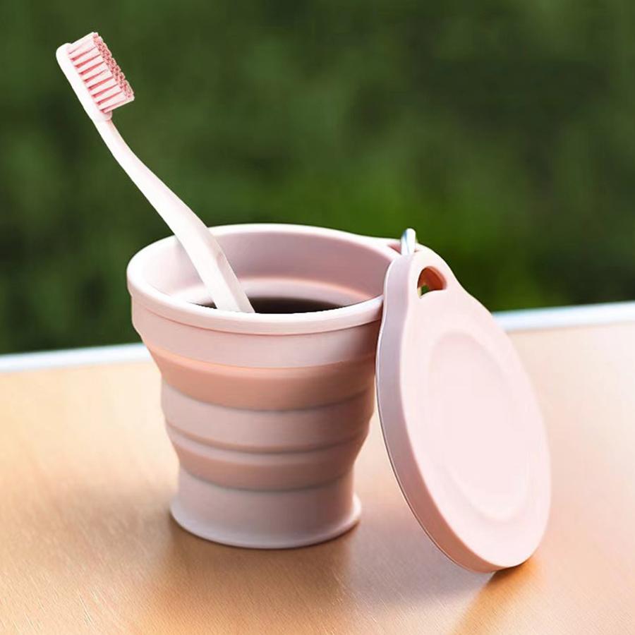 1PCS Silicone Folding Mug with Hook and Loop Retractable Mug Outdoor Climbing Multifunctional Water Mug