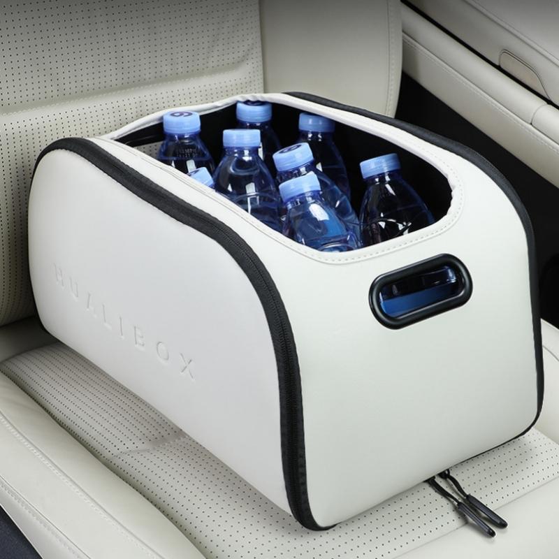 Luxus Leder Auto Multifunktions-Aufbewahrungsbox, Organizer für den Beifahrersitz mit großer Öffnung, Kofferraum-Aufbewahrungsbox mit großem Fassungsvermögen