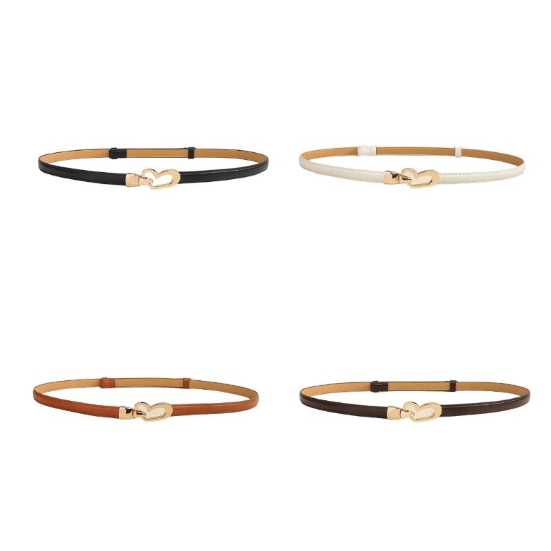 Adjustable PU Leather Waist Belt for Women Heart Shaped Clasp Waist Girdle Lightweight Fashion Waist Accessory