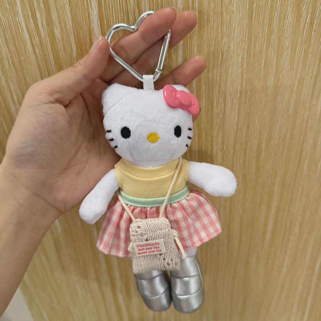 Cute Long-Legged Kitty Plush Pendant with Changeable Skirt - Ins Style Doll Keychain for Backpacks