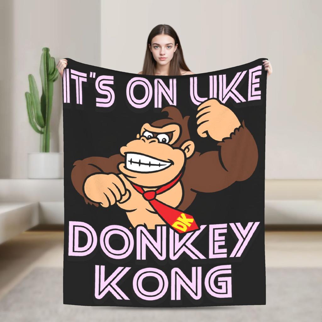 Super Warm BlanketStudents Travel Donkeyed Kongs Throw Blanket Flannel Bedspread For Couch Chair Funny Sofa Bed Cover