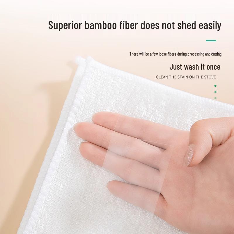 Non-Stick Bamboo Fiber Dishcloth & Brush: Absorbent, Degreasing Kitchen Cleaning Pad.