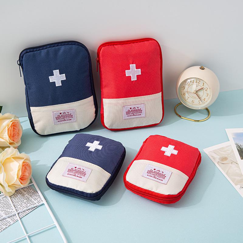 Korean Portable Travel First Aid Kit: Compact Personal Medicine and Emergency Storage Bag