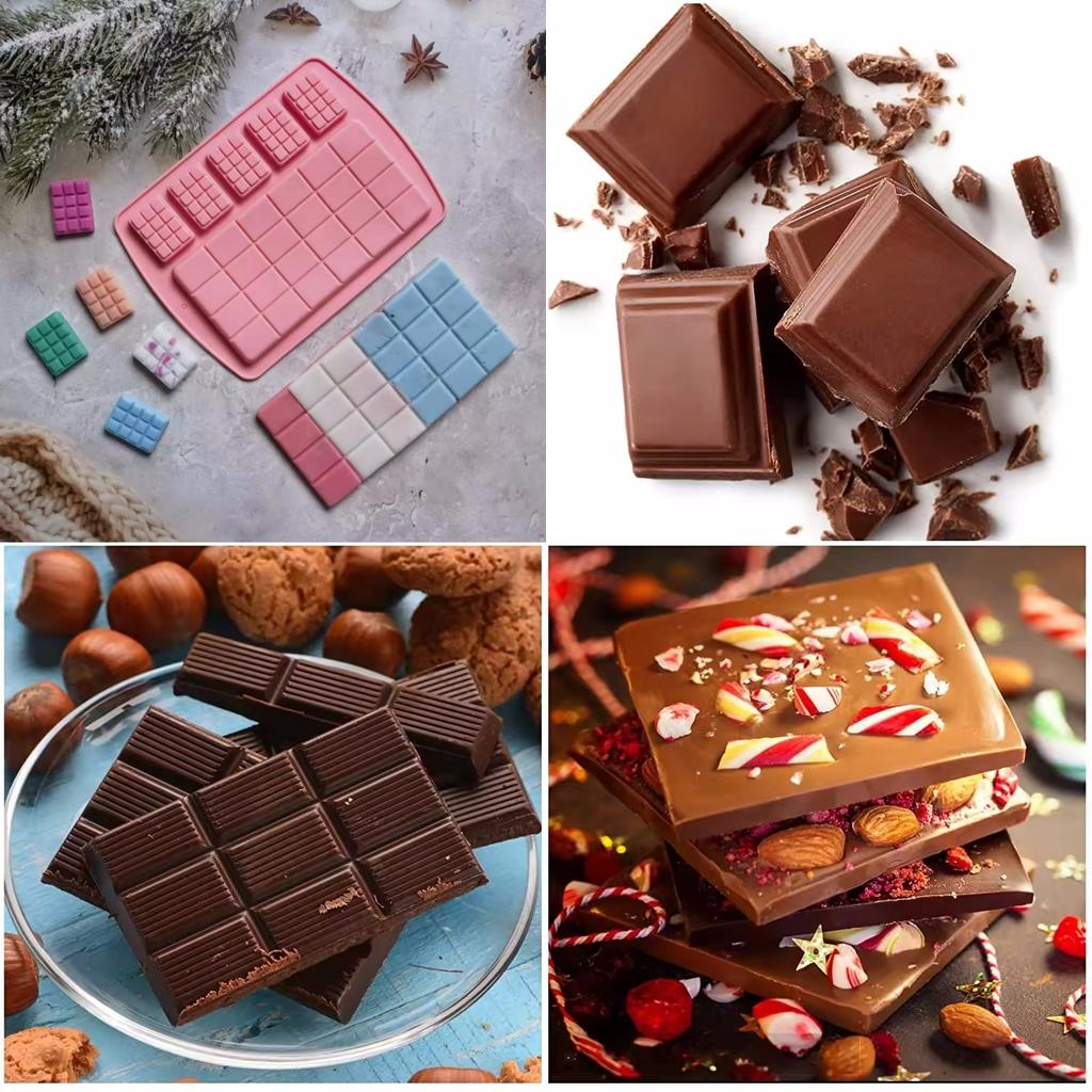 3-Pack Silicone Letter and Number Molds for Homemade Chocolate, Candy, Jelly or Ice Cubes, Cake Decorating, 21.5x11.5 cm, Brown/Pink