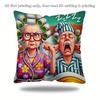 Whimsical Elderly CharacterPrinted Pillowcases for Unique Home Decor Sofa Seat Mattress Coverhome Decoration