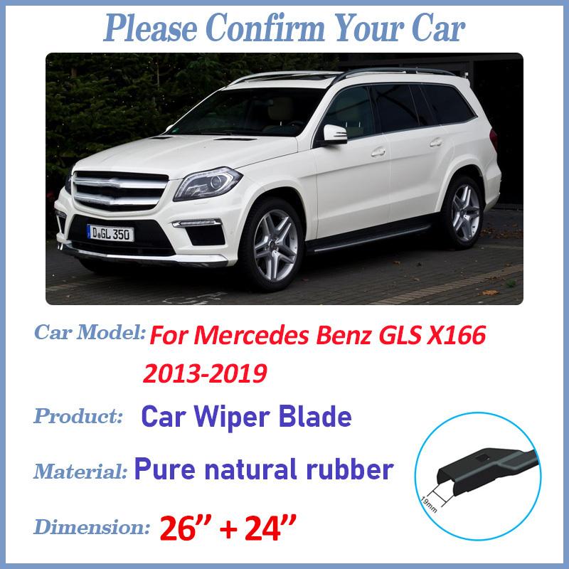 Car Front Wiper Blades For Mercedes Benz GLS X166 2013- Durable Windshield Windscreen Wipers Blades Strip Tools Accessories