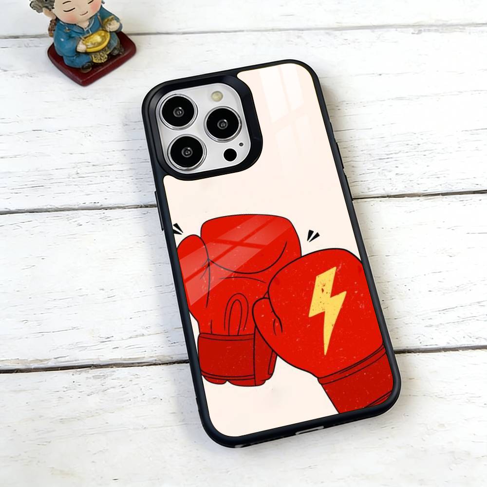 Coque de téléphone sur le thème du Champion de Boxe Pour iPhone17,16,15,14,13,12,11 Plus,Pro Magnétique avec Charge sans fil Magsafe