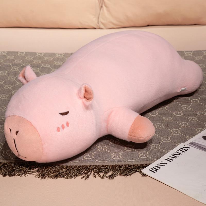 

Adorable Capybara Long Throw Pillow Plush Toys Wear Hat Chicken Dinosaur Soft Stuffed Animals Dolls Decor Baby Birthday Gifts about 60cm