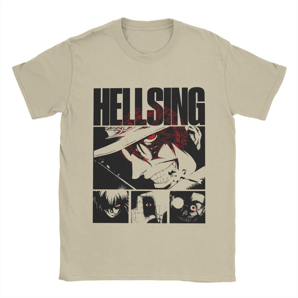 Funny Hellsings   T-Shirt for Men Crewneck 100% Cotton T Shirt  Short Sleeve Tees Printing Tops