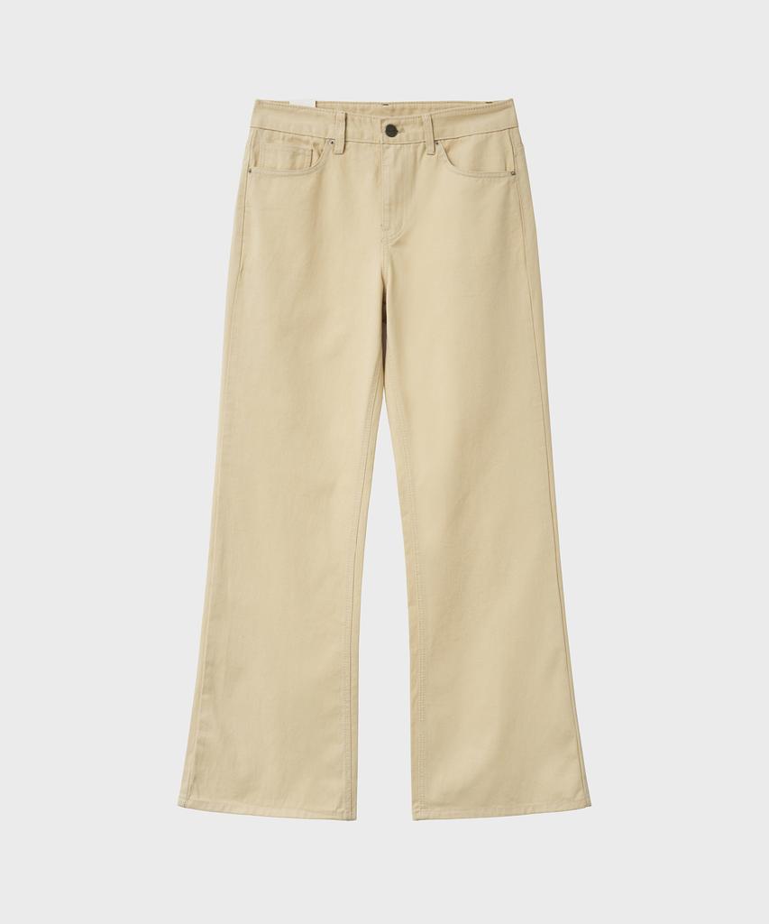 Noir For Woman Cotton Loose Flare Pants (Pale Yellow)