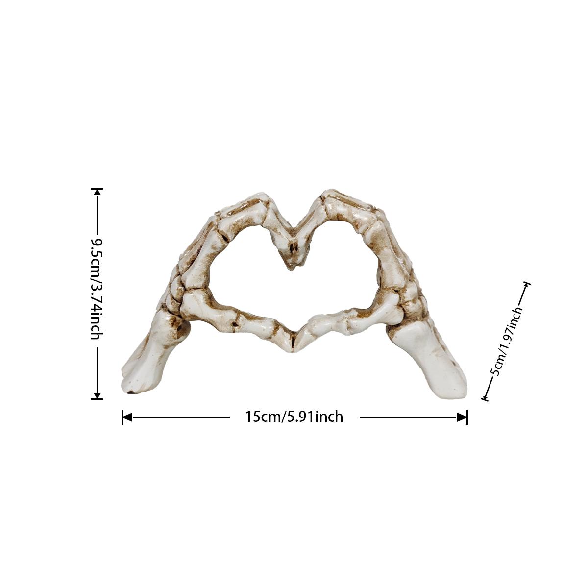 

1 Piece Dark-Themed Skull Hand Heart Statue Ornament, Creative Skeleton Design, Desktop Study Room / Halloween, Unique and Niche Decorative Item