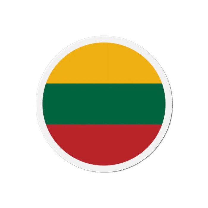 Aimant Rond - Multicolore - Drapeau Lituanie - 9 Cm - 50 Pièces - Résine Synthétique