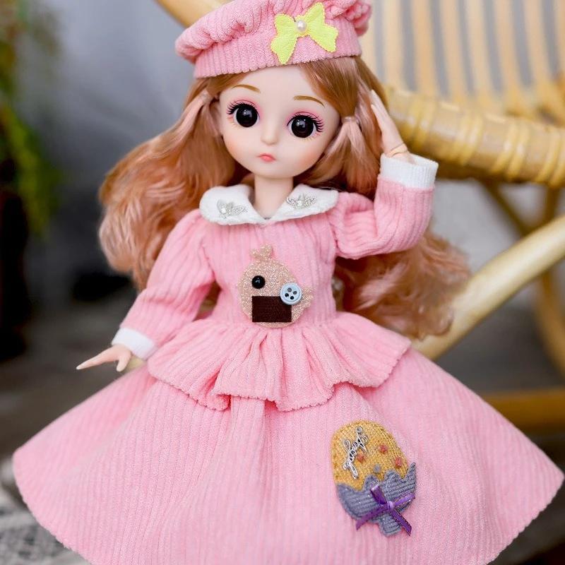 30cm 1/6 BJD Princess Doll Dress Up with Clothes Shoes 20 Joints Movable Cute Sweet Face Child Girl Birthday Gift Kids Doll Toy