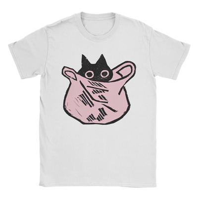 Cartoon-Katzen-Gruppe Aufdruck Baumwoll-T-Shirt Für Männer Strand Lustige T-Shirts O-Ausschnitt Hip Hop T-Shirt Übergroß Heißer Verkauf Kleidung