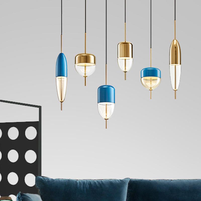 Nordic Modern Brass Glass Pendant Lamp LED Living Room Bedroom Restaurant Bar Cafe Interior Decoration Hanging Lamp