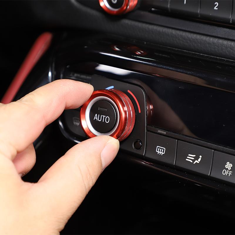 Car Central Control Knob Trim For Toyota GR Supra MK5 A90 2019-2022 Aluminum alloy Air Conditioner Volume Knob Ring accessories