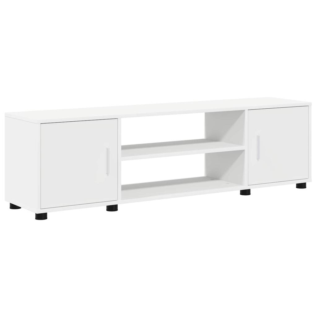 Wall Mounted TV Cabinet Set 4 pcs White Engineered Wood