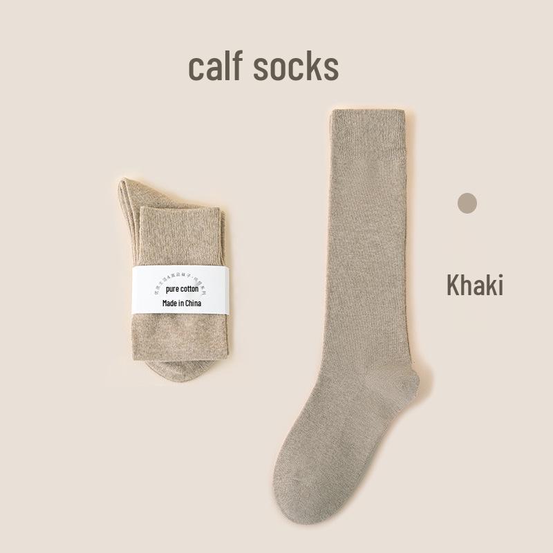 Women's Premium Cotton Mid-Calf & Thigh-High Socks: Versatile for All Seasons, Black