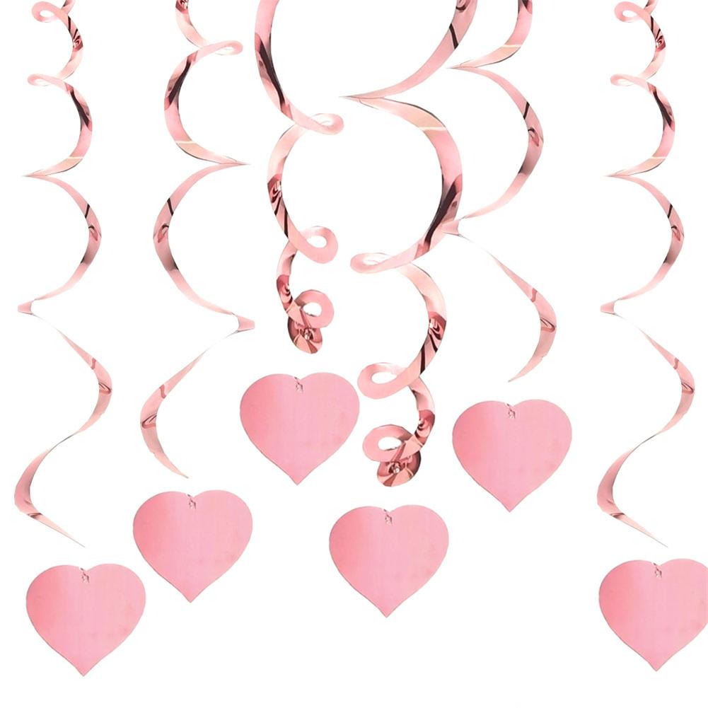 1pack Heart Shape Pendant Pvc Spiral Party Pendant Garland For Wedding Valentine's Day Party Decoration"