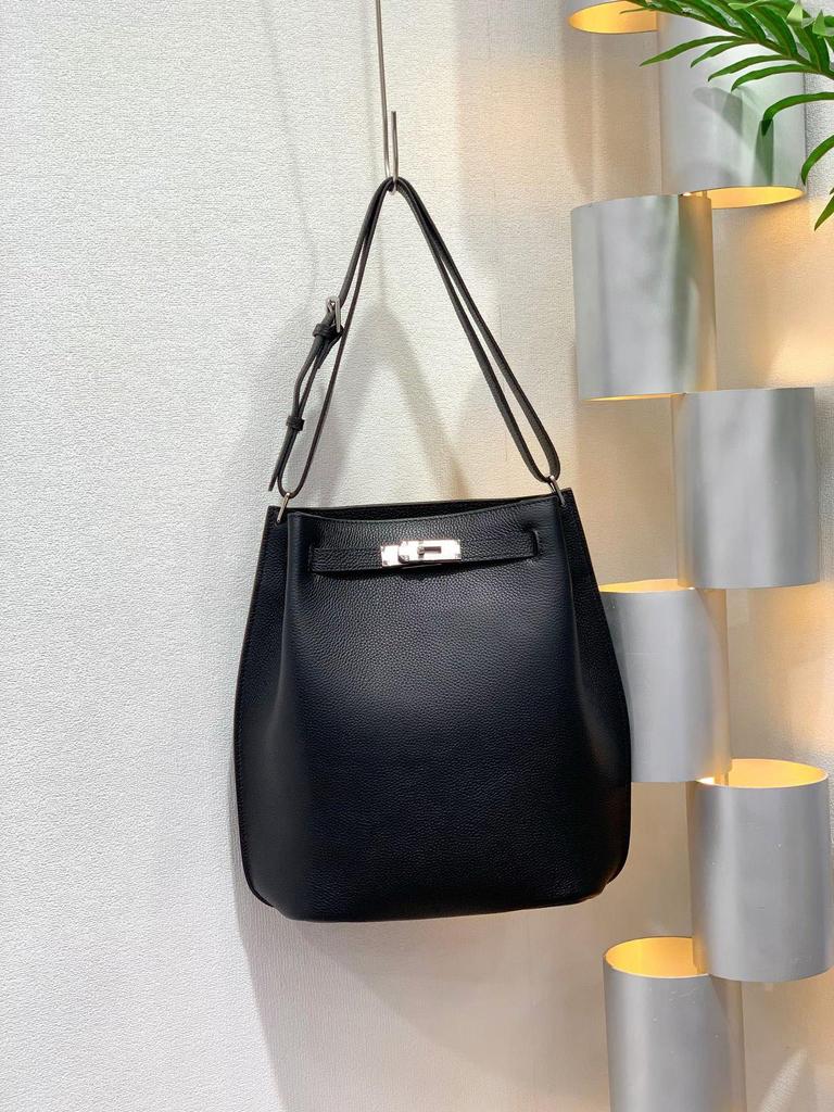 Genuine Leather 2025 Crossbody Bucket Bag - Casual, Trendy Vertical Cowhide Horseshoe Design by Sokelly