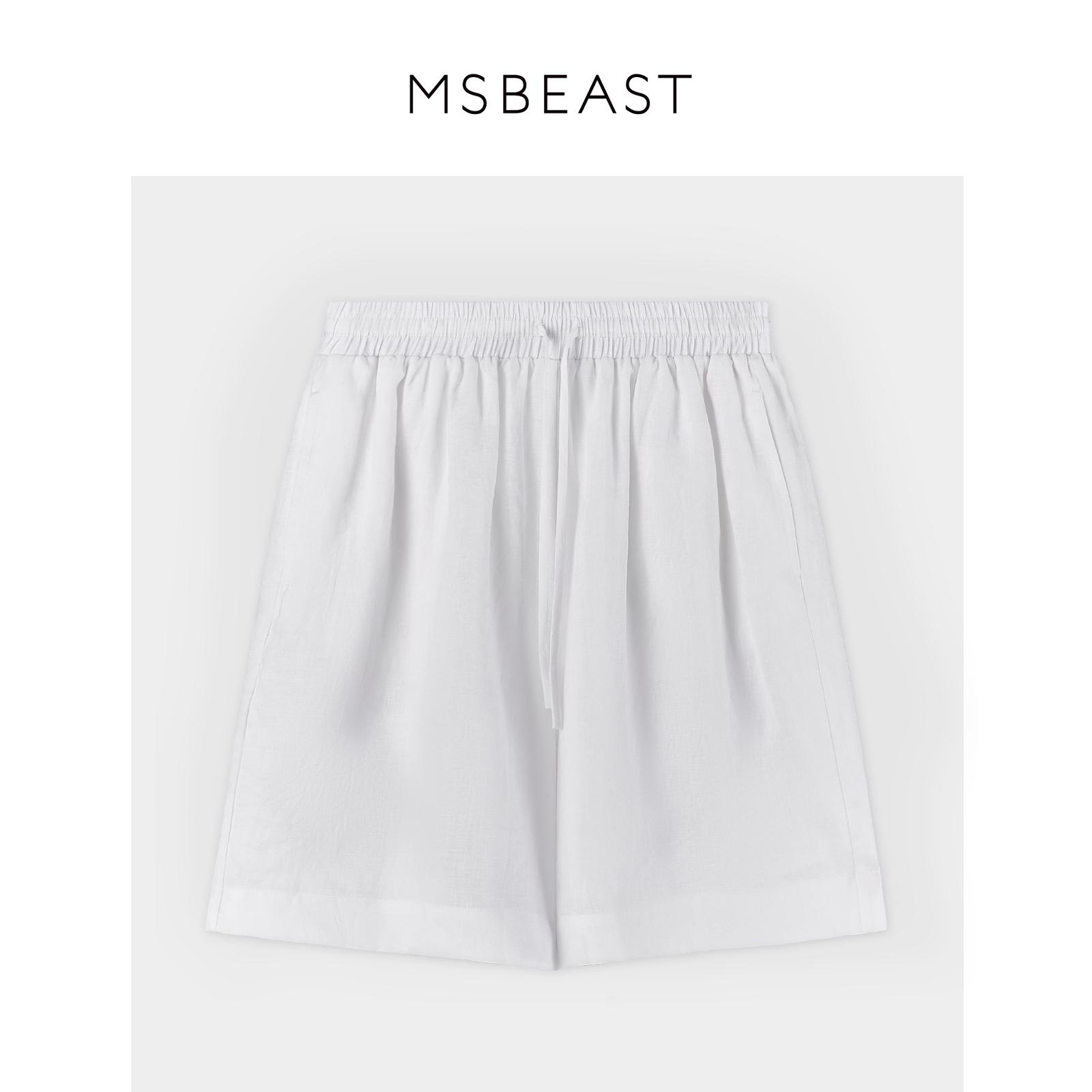 

Breathable 2026 Linen Shorts: Lightweight, Elastic Waist, Mid-Length, Loose Fit, Wide-Leg Design. Medium