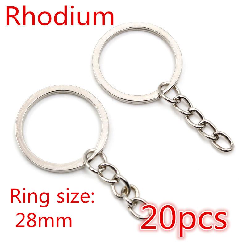 20pcs 25mm 28mm 30mm Rings Keychain Key Ring Chain Multi-colors Round DIY Jewelry Making Accessories Findings