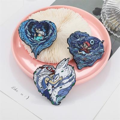 Studio Ghibli Manga Princess Mononoke Ponyo On the Cliff Howl's Moving Castle Hard Enamel Pin Brooch Fan Collection Badge Gift