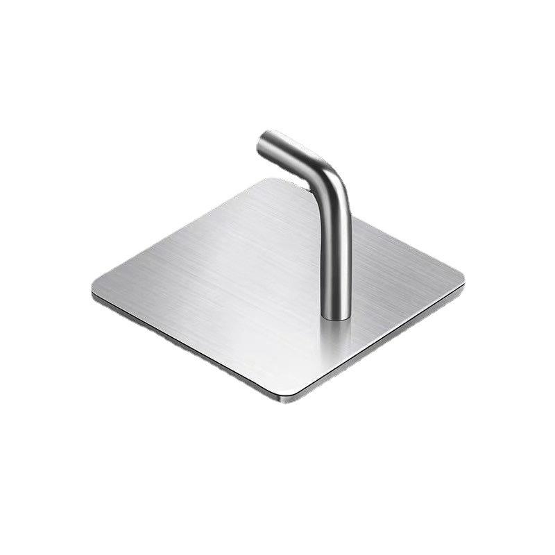 304 Stainless Steel No-Drill Adhesive Hooks - Waterproof & Moisture-Proof for Kitchen, Bathroom, Door