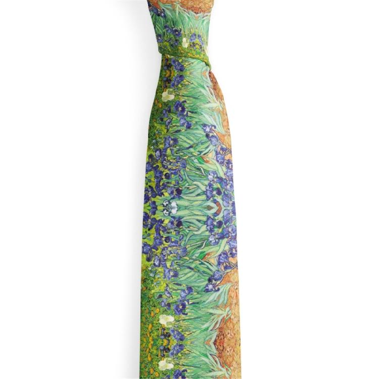 Fashionable Vintage  Oil Painting Print Tie For Men and Women Silk Fabric Comfortable Long Tie 13 Unique Patterns